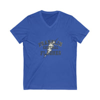 Franklin Central Flashes V-Neck Tee, Unisex Casual T-Shirt, School Spirit Wear, Lightning Design Shirt, Gift for Students, Team Apparel