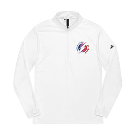 Adidas® Embroidered Quarter-Zip Pullover Blue/Red